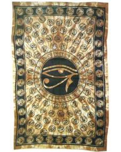 Egyptian Eye of Horus Bedspread - Brown