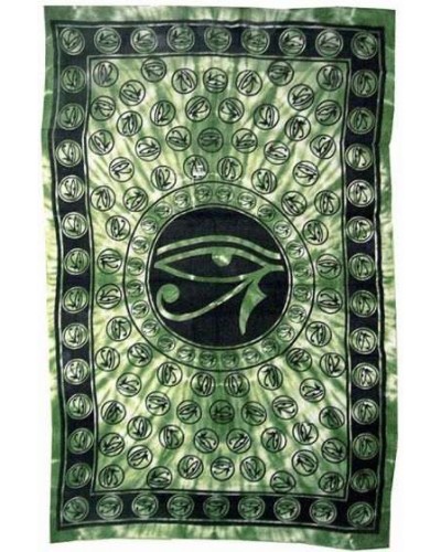 Egyptian Eye of Horus Bedspread - Green