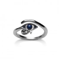 Egyptian Eye of Horus Ring with Lapis