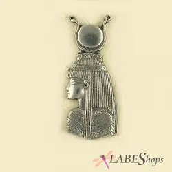 Isis Large Portrait Pewter Necklace
