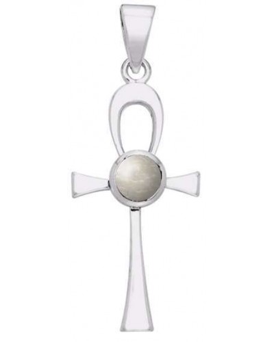 Ankh Egyptian Pendant with Mother of Pearl Gem