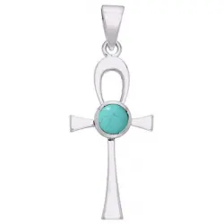 Ankh Egyptian Pendant with Turquoise Gem