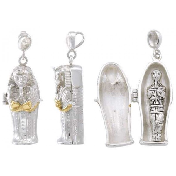 Egyptian Coffin Pendant with Mummy