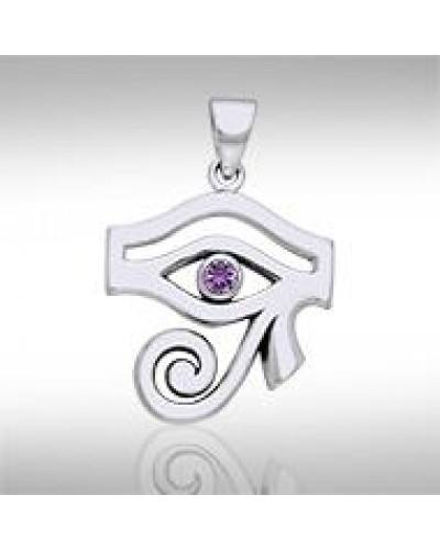 Eye of Horus Amethyst Gemstone Pendant