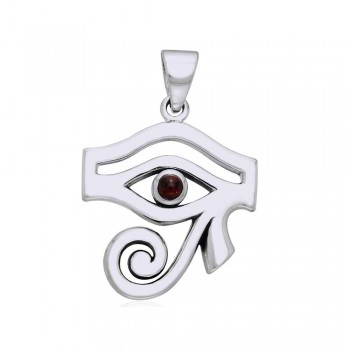 Eye of Horus Garnet Gemstone Pendant