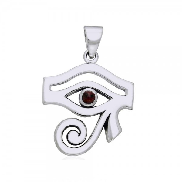 Eye of Horus Garnet Gemstone Pendant
