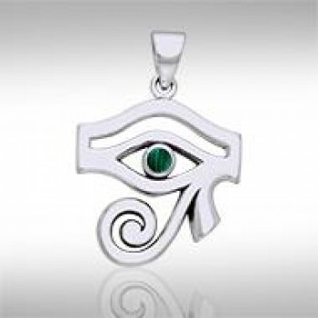 Eye of Horus Malachite Gemstone Pendant