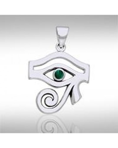 Eye of Horus Malachite Gemstone Pendant