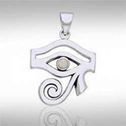 Eye of Horus Mother of Pearl Gemstone Pendant