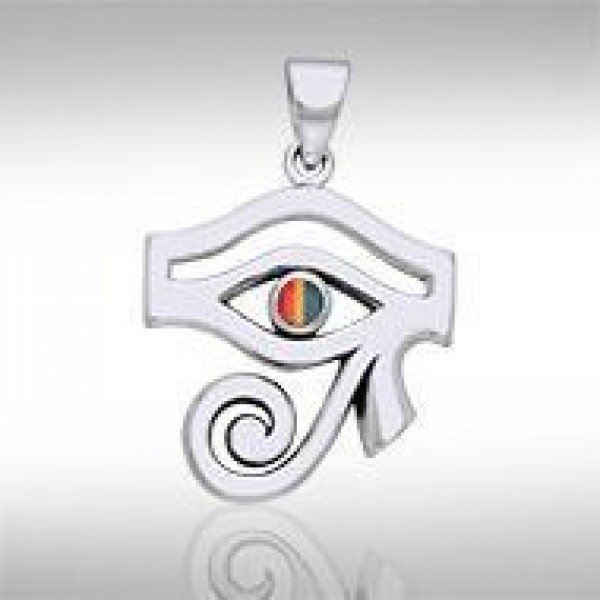 Eye of Horus Rainbow Gemstone Pendant