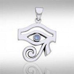 Eye of Horus Rainbow Moonstone Gemstone Pendant