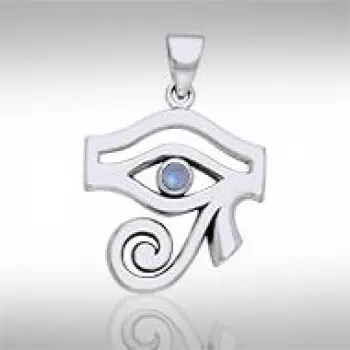 Eye of Horus Rainbow Moonstone Gemstone Pendant