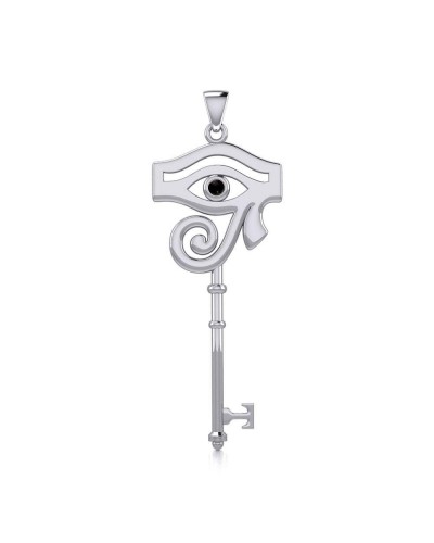 Eye of Horus Key Pendant with Black Onyx