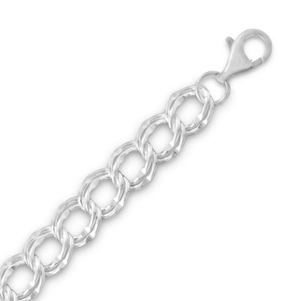 Large Link Sterling Silver Charm Bracelet Chain