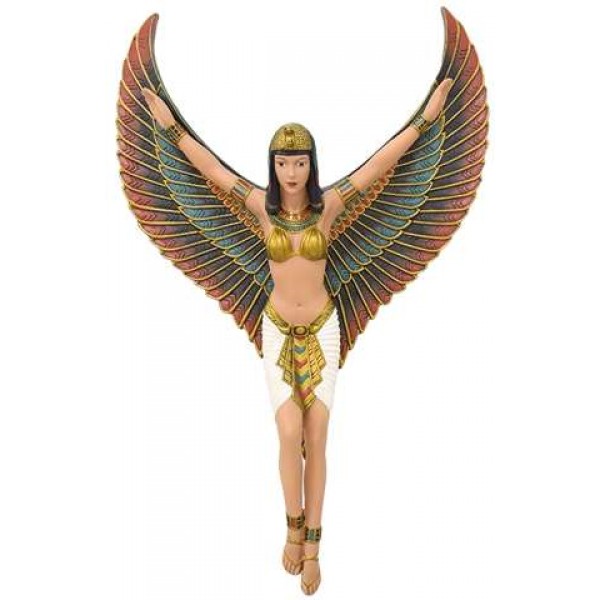 Winged Isis Egyptian Revival Goddess Plaque