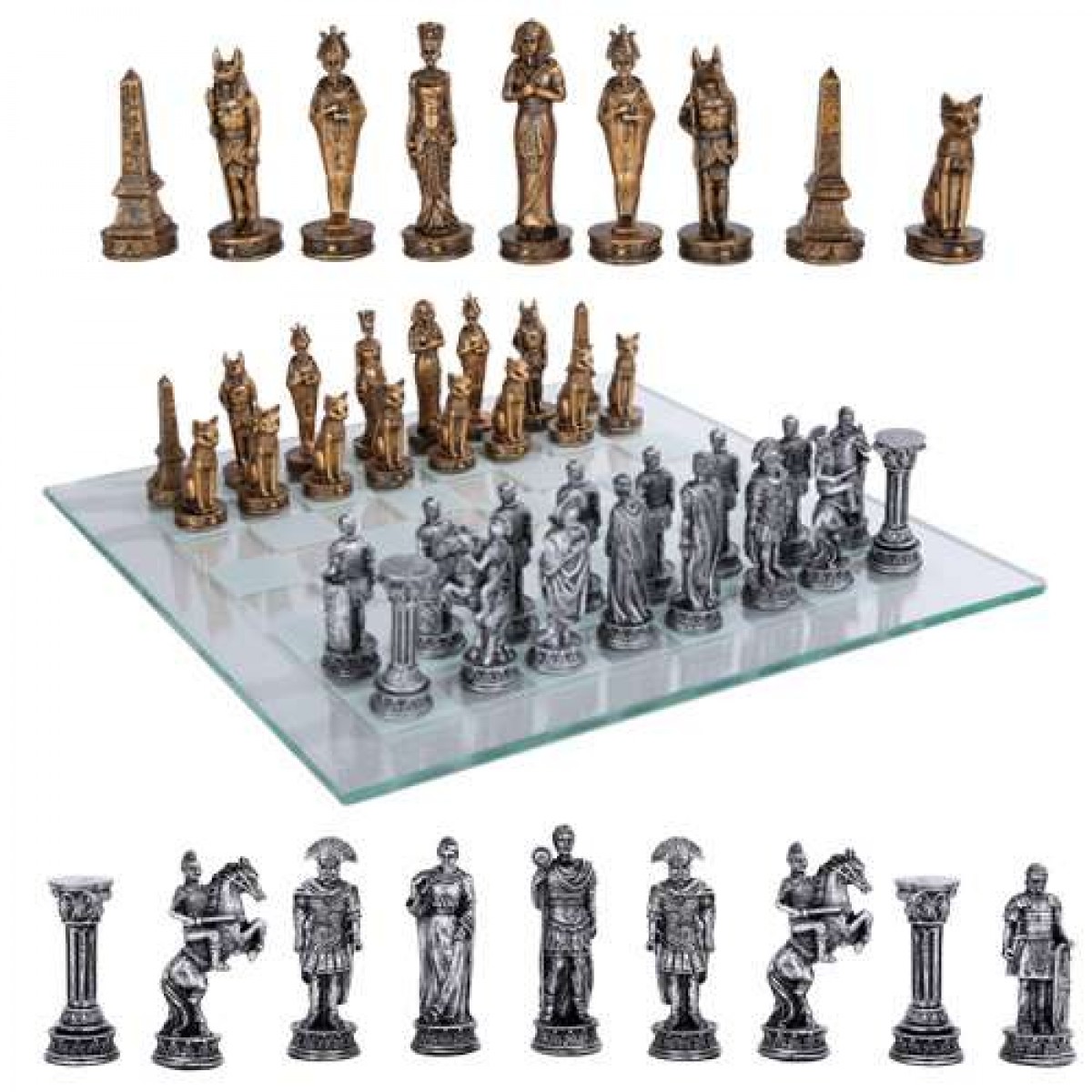 The Roman Three Player Chess Set & Board