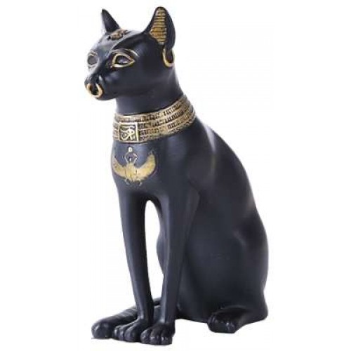 Bastet Small Egyptian Cat Statue 5 3/8 Inch High Cat Statue