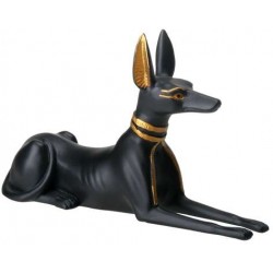 Anubis as a Jackal Small Egyptian Statue - 5 Inches