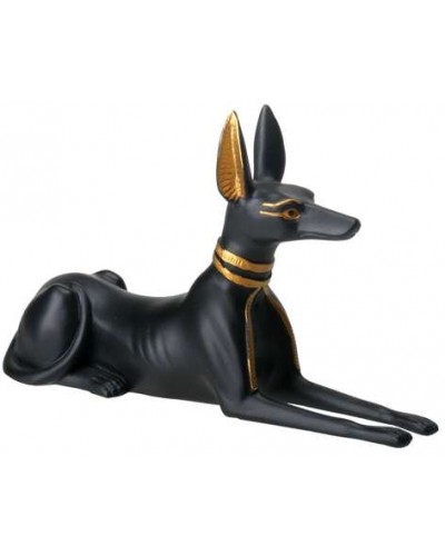 Anubis as a Jackal Small Egyptian Statue - 5 Inches