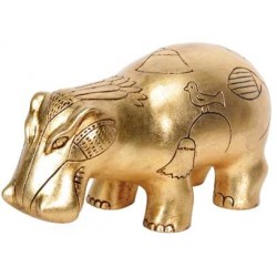Hippopotamus Gold Leaf Egyptian Statue