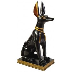 Anubis as a Jackal Egyptian God Statue - 9 Inches