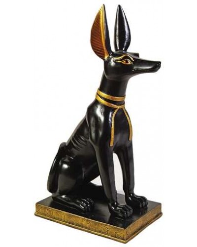 Anubis as a Jackal Egyptian God Statue - 9 Inches