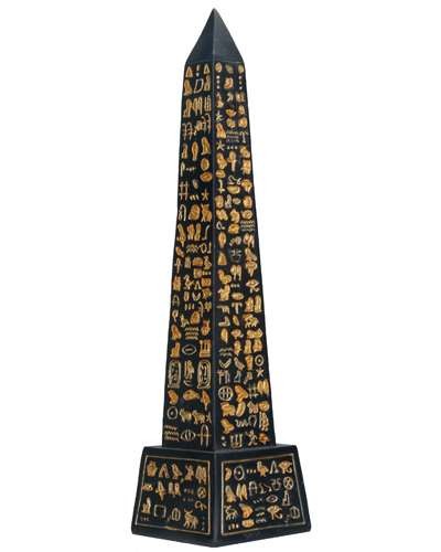 Egyptian Obelisk Black and Gold Statue