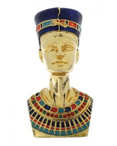Nefertiti Egyptian Queen Gold Plated Jeweled Box