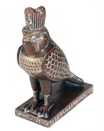Horus Falcon Egyptian God Statue Brown Finish