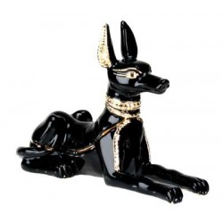 Anubis Enameled Jeweled Jackal Box
