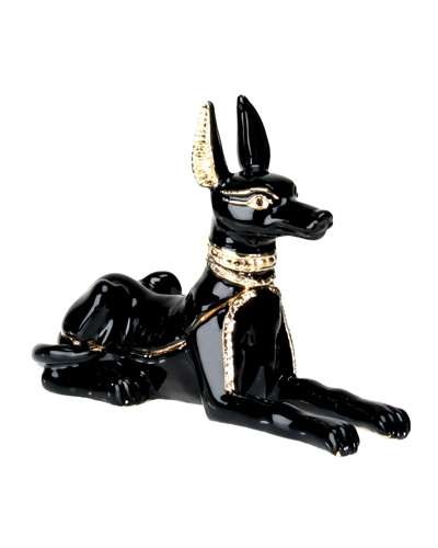 Anubis Enameled Jeweled Jackal Box