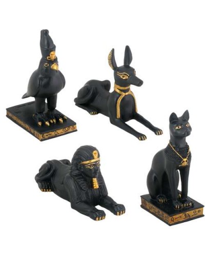 Egyptian Animal God 4 Piece Statue Set