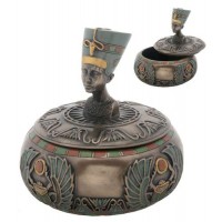 Nefertiti Egyptian Round Trinket Box