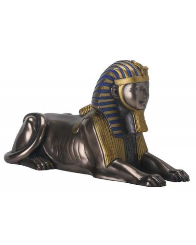 Ancient Egyptian Bronze Sphinx Laying Down Statue Figurine Egypt Decoration New 