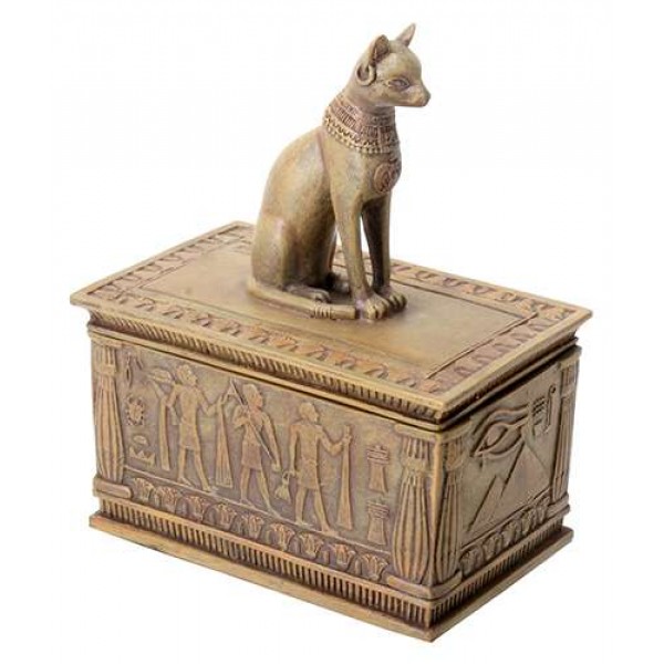 Bastet Sandstone Color Resin 5 Inch Box