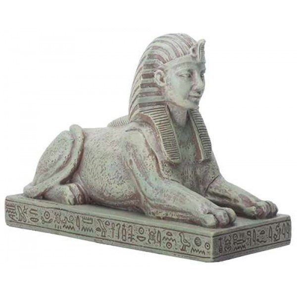 Sphinx Small Stone Finish Resin Egyptian Statue - 3.25 Inches