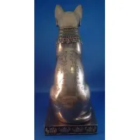 Bastet Bronze Hieroglyphic Cat Statue