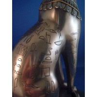 Anubis Bronze Hieroglyphic Dog Statue