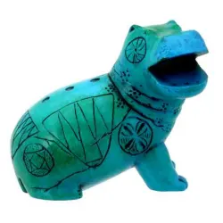 Egyptian Blue Hippo Mini Statue