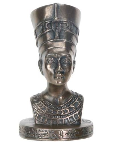 Nefertiti Egyptian Queen Mini Bronze Bust