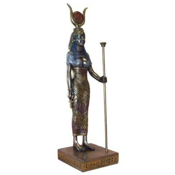 Hathor Egyptian Goddess Bronze 9 Inch Statue