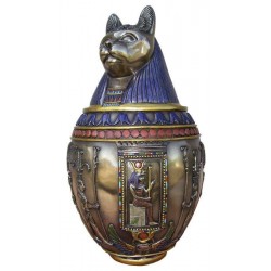 Bastet Large Bronze Canopic Jar