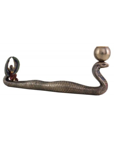 Cobra Incense and Candle Holder with Egyptian Winged Isis