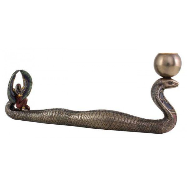 Cobra Incense and Candle Holder with Egyptian Winged Isis