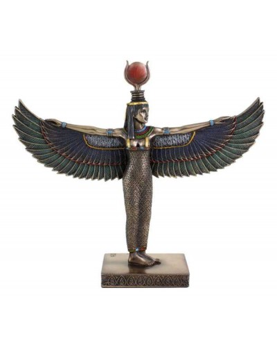 Winged Isis Standing Egyptian Bronze 8.5 Inch Statue
