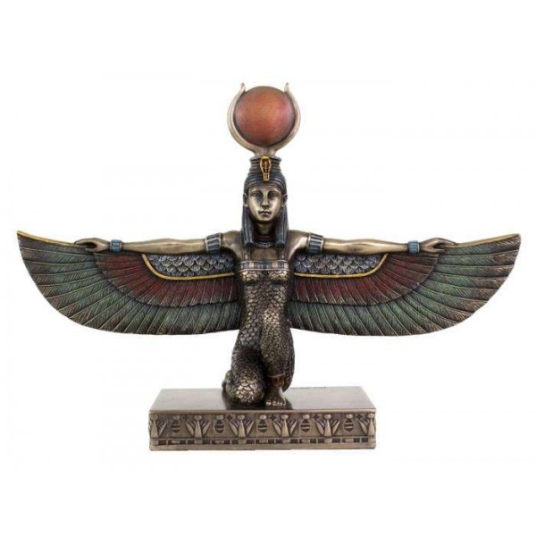 Winged Isis Egyptian Bronze 7 Inch Statue