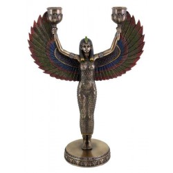 Winged Isis Egyptian Bronze Candle Holder