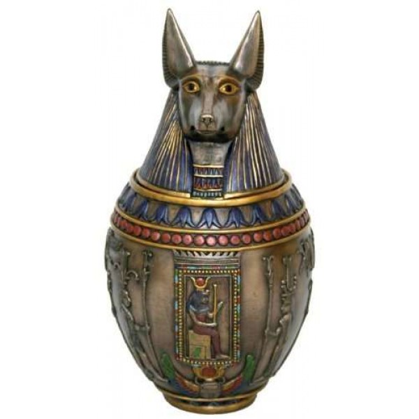 Jackel Headed Large Bronze Canopic Jar